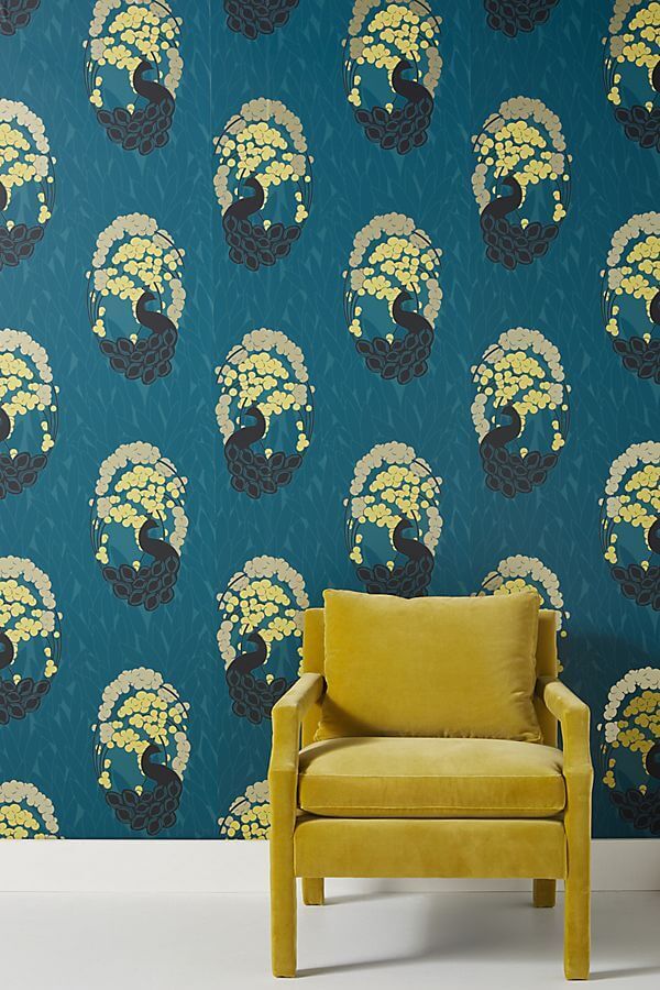 Be bold and add a playful wallpaper to your design. 